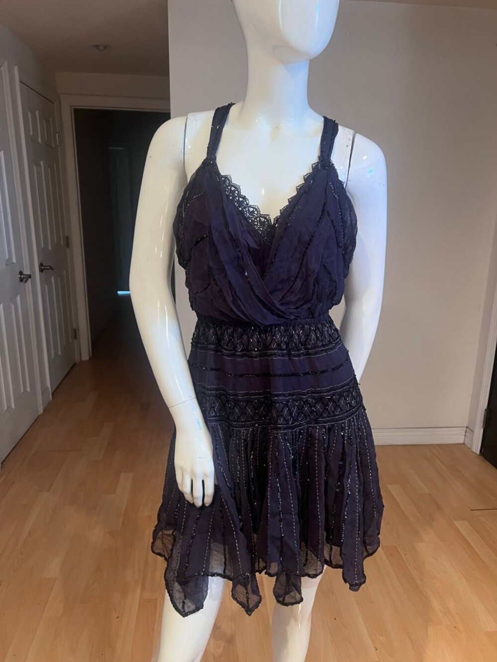 $250 FREE PEOPLE ODE TO TEA BEADED MINI FAIRY WHIMSICAL DRESS SZ S SMALL